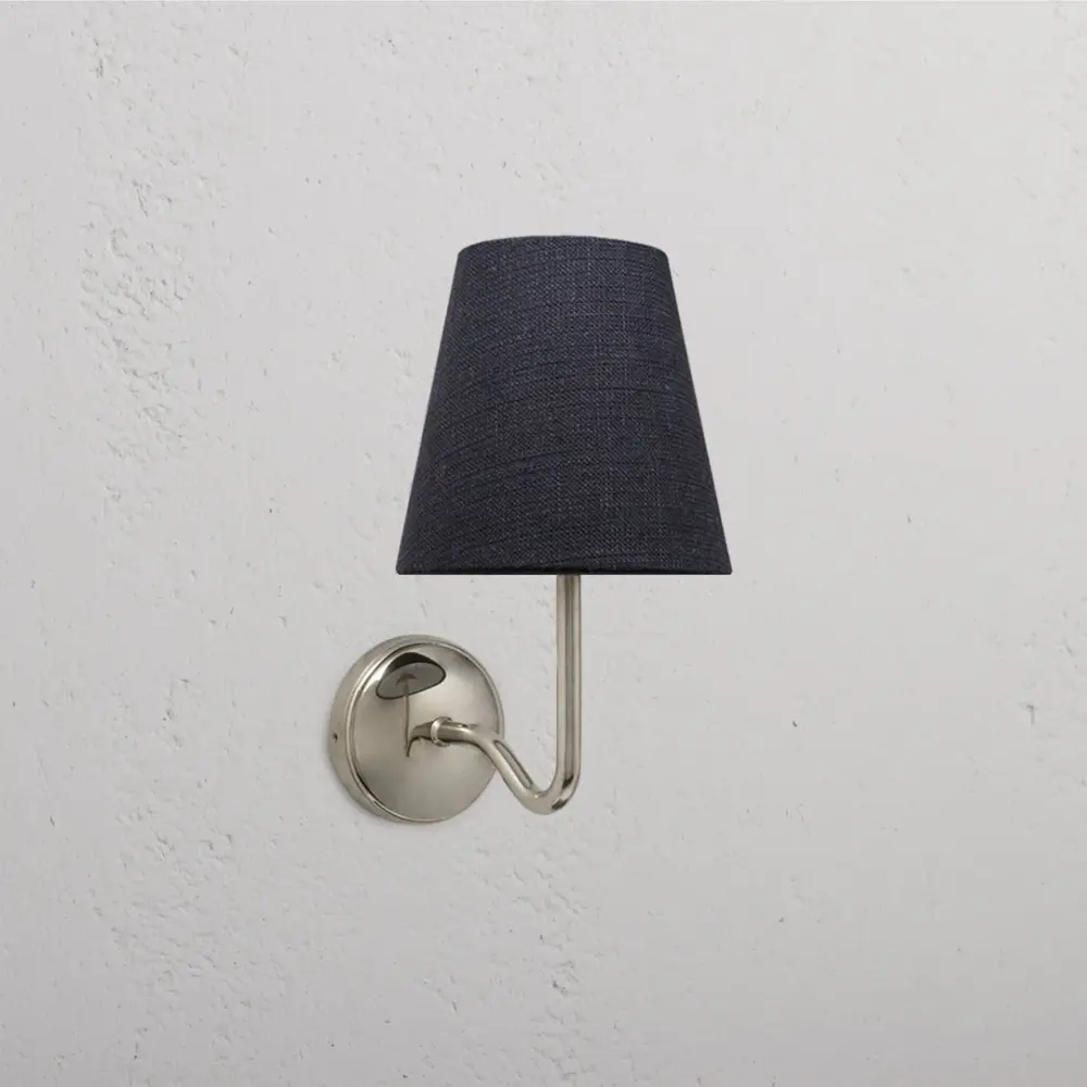 Malvern Medium Wall Light Basalt Grey - Shiny Nickel