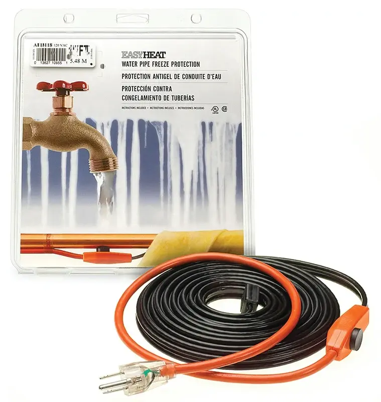 Corrosion-Resistant EasyHeat AHB-130 Pipe Heating Cable, 120 VAC, 30 ft L
