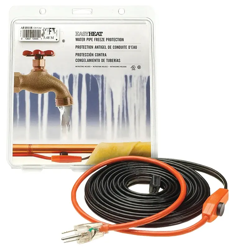 EasyHeat AHB-124 Pipe Heating Cable, 120 VAC, 24 ft L Chrome Finish
