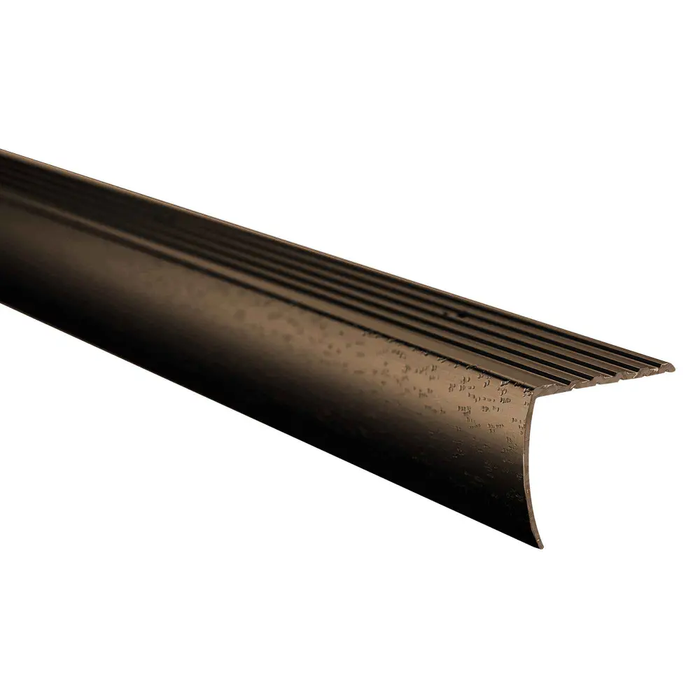 Hammered Antique Copper-brown Stair Nose Moulding, 1-1/8" x 3'