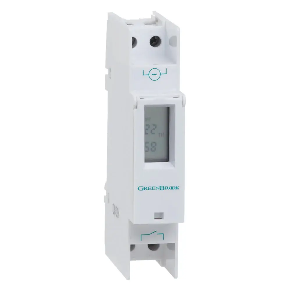 Greenbrook T80-C Programmable Din Rail Mounting Electronic Time Switch 7day / 24Hr
