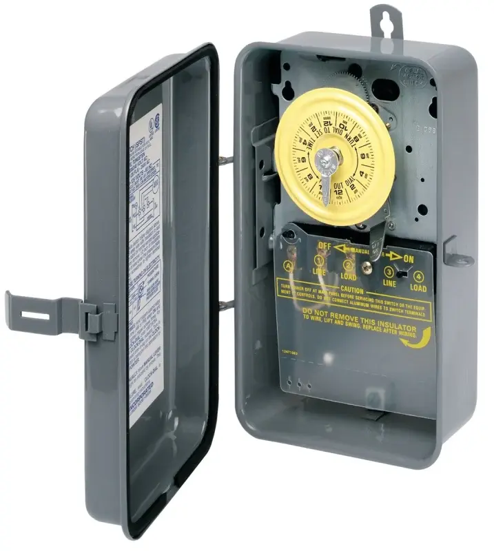 Intermatic T101R Mechanical Timer Switch, 40 , 120 V, 3 W, 24 hr Time Setting, 12 On/Off Cycles Per Day Cycle, Charcoal