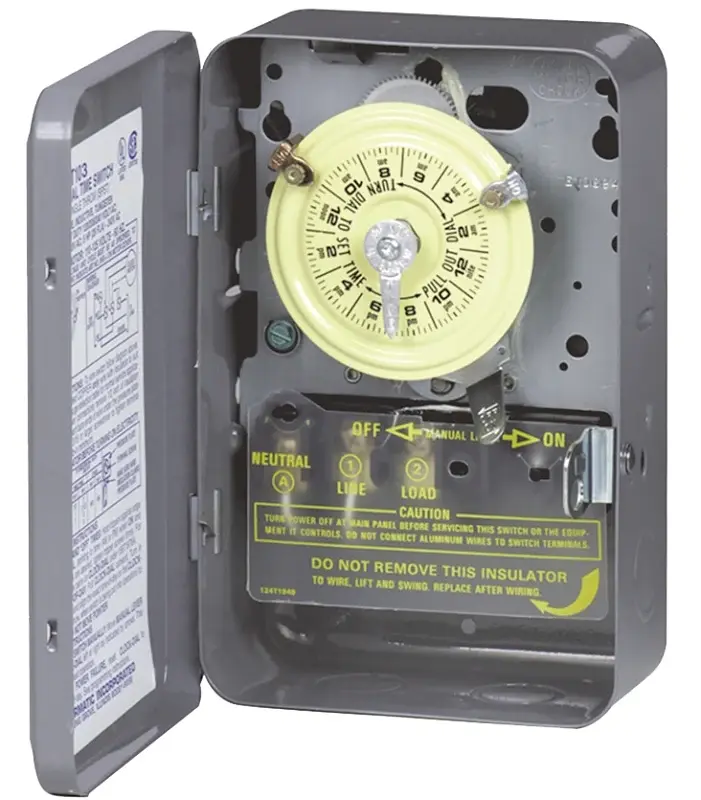 Intermatic T103 Mechanical Timer Switch, 40 , 120 V, 3 W, 24 hr Time Setting, Pewter, 12 On/Off Cycles Per Day Cycle