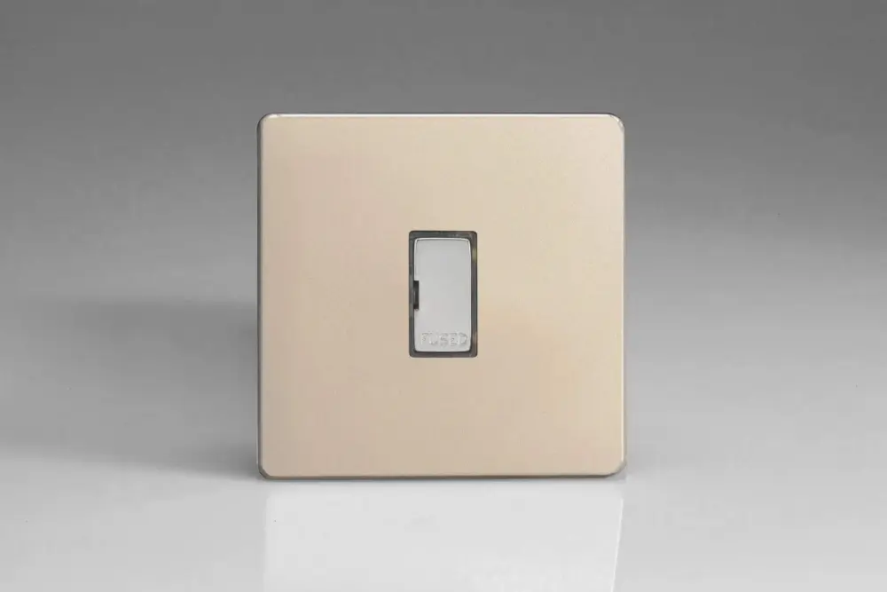 Varilight 13A Unswitched Fused Spur Steel Inserts Satin Chrome XDN6UDS
