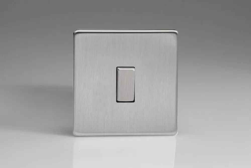 Varilight 1-Gang 6A 1 Way Push-to-Make Retractive Momentary Switch Brushed Metal