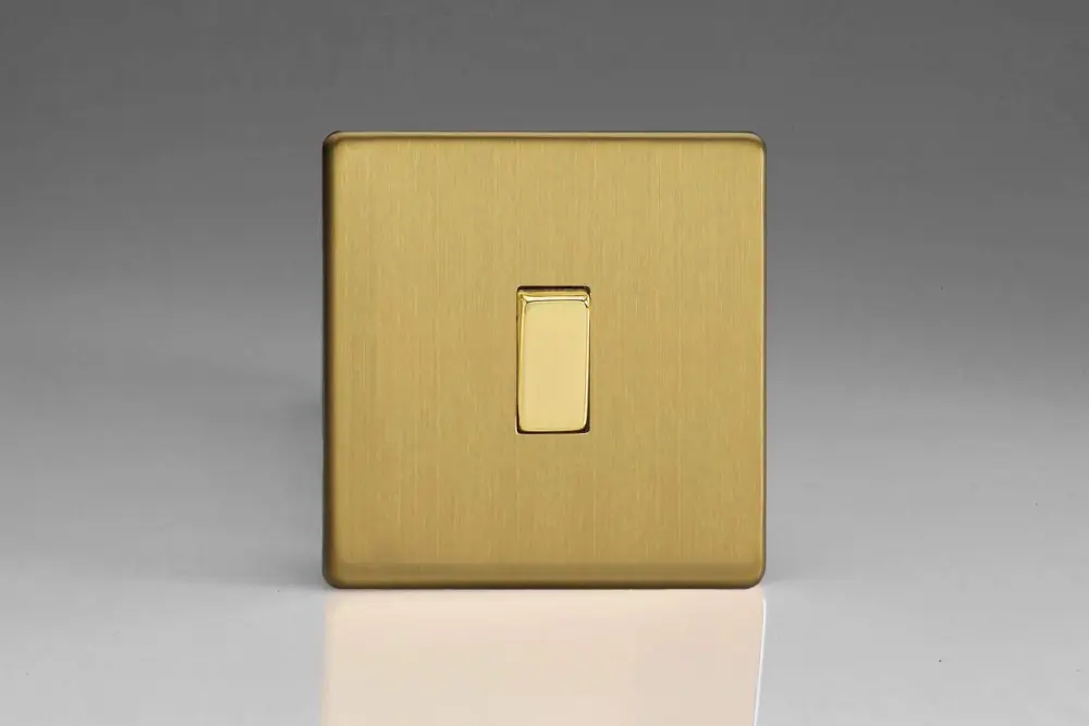 Varilight Flat Plate Screwless Brushed Warm alloy 1-Gang Light Switch Decorative Inserts,White,86x86x25mm XDB1S