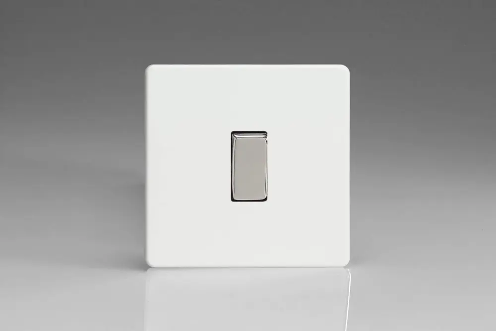 Varilight XDQBP1S Screwless Premium Ivory 1-Gang 6A 1-Way Push Retractive Momentary Switch