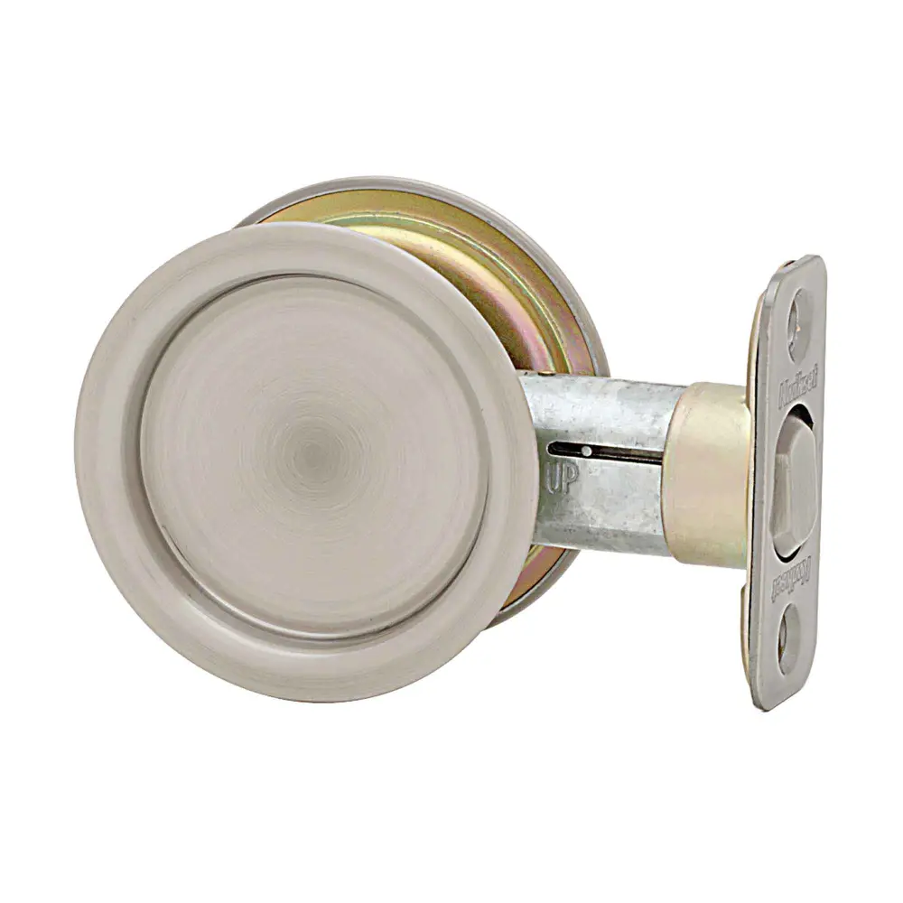 Round Passage Pocket Door Handle, Satin Nickel ANSI Grade 2 Certification