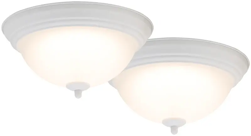Boston Harbor 4200-LED- WH Flush Mount Ceiling Fixture, 120 V, 15 W, 2-Lamp, LED Lamp, 1100 Lumens, Pearl Fixture