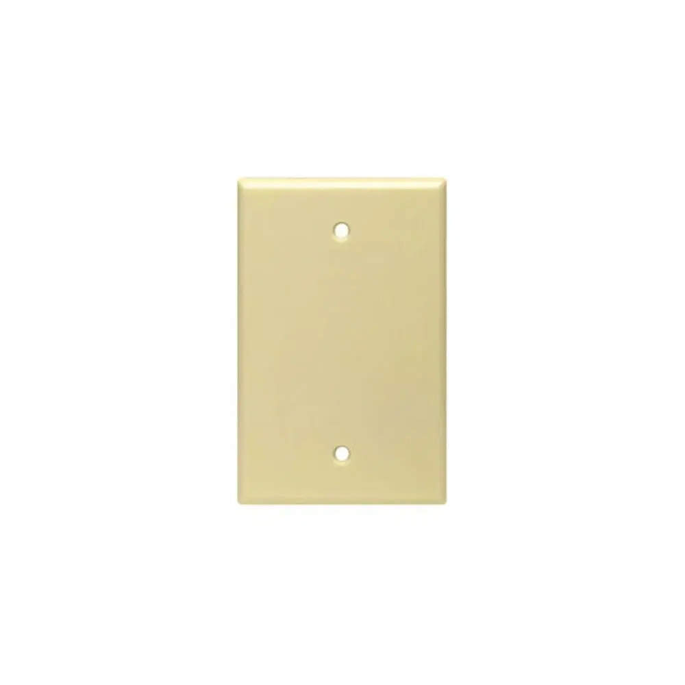PJ13-I Leviton 1-Gang No Device Blank Wallplate, Midway Size, Thermoplastic Nylon, Box Install - Ivory | Easy Installation