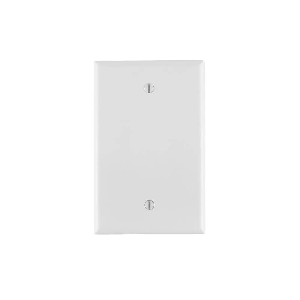 PJ13-W Leviton 1-Gang No Device Blank Wallplate, Midway Size, Thermoplastic Nylon, Box Mount - Snow