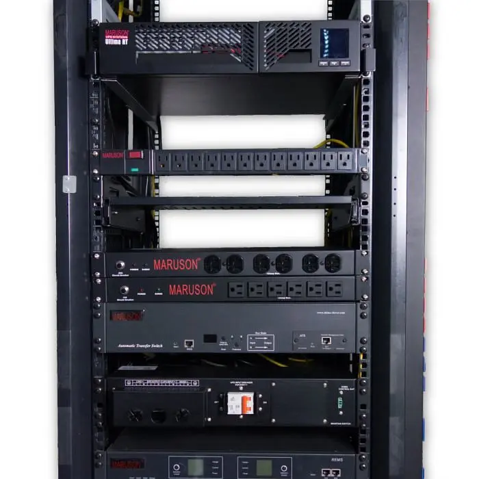 Maruson Technology 1U 15A Surge-Preserveed Power Distribution Unit, 12 Outlets ABS Plastic Housing, PDU-R1512PS