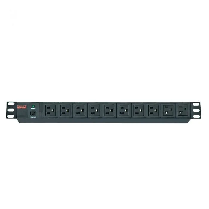 Maruson Technology 1U 20A Basic Power Distribution Unit, 10 Outlets, PDU-R2010