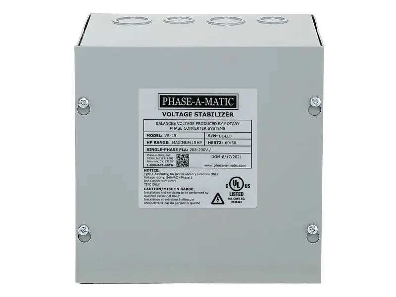 Phase--Matic 15 HP, 230V Voltage Balancer, UL Certified, VS-15