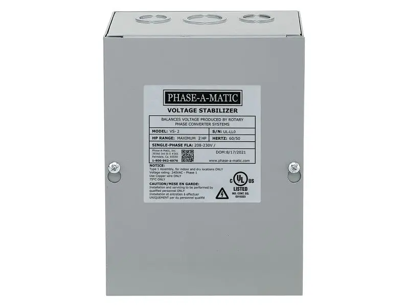 Phase--Matic 2 HP, 230V Voltage Balancer, UL Certified, VS-2