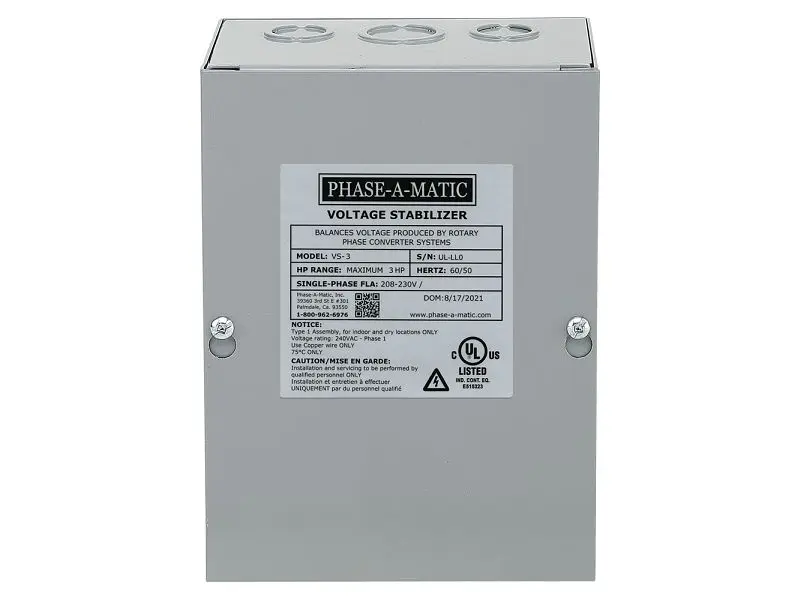 Phase--Matic 3 HP, 230V Voltage Balancer, UL Certified, VS-3