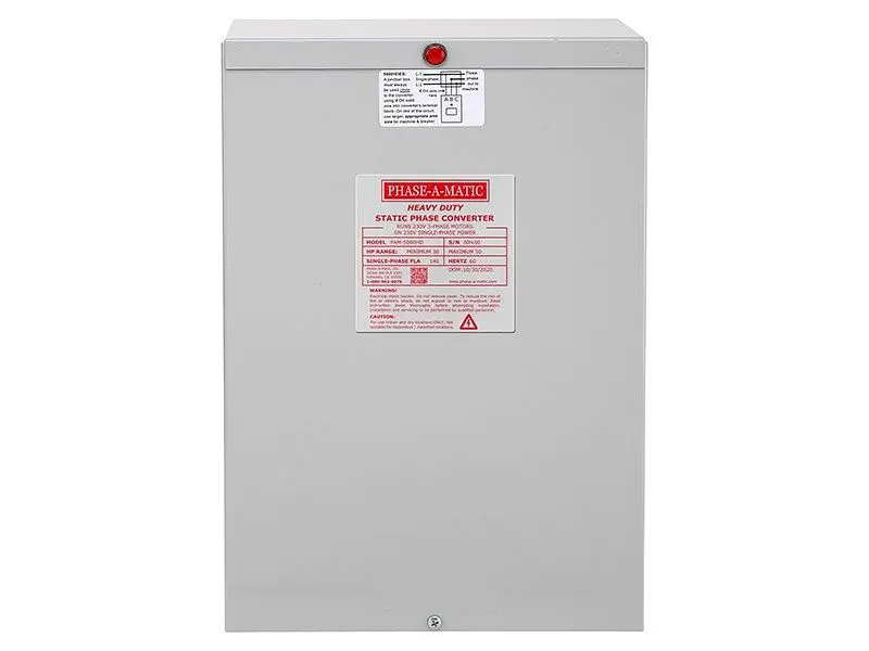 Phase--Matic 30 to 50 HP Static Phase Converter, Heavy Duty, PAM-5000HD