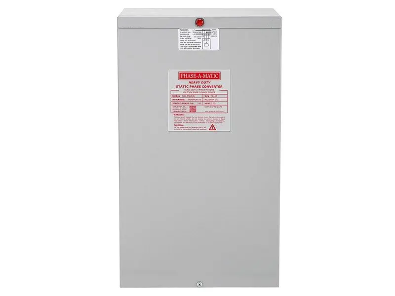 Phase--Matic 50 to 75 HP Static Phase Converter, Heavy Duty, PAM-7500HD