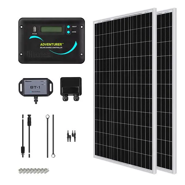 Renogy Fast 200 Watt 12 Volt Solar RV Kit, RNG-KIT-RV200D-ADV30