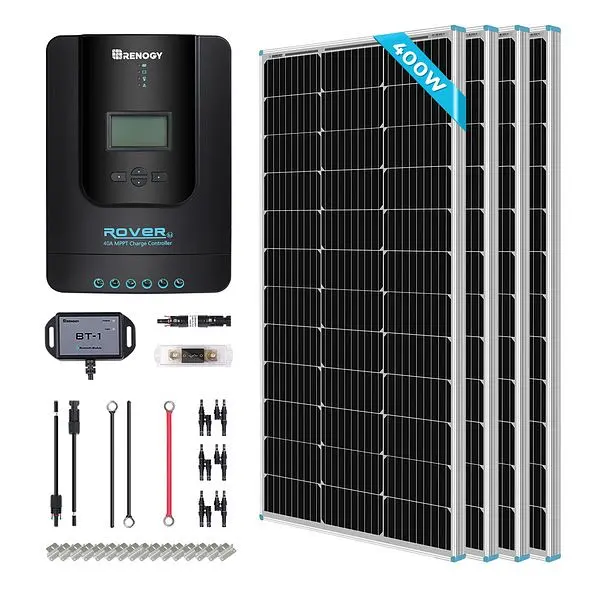 Renogy New 400 Watt 12 Volt Solar Luxury Kit, RNG-KIT-PREMIUM400D-RVR40