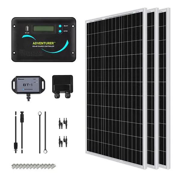 Renogy Reliable 300 Watt 12 Volt Solar RV Kit, RNG-KIT-RV300D-ADV30