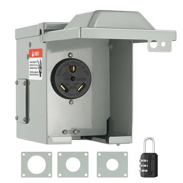 VEVOR 30 Amp RV Power Outlet Box, 125/250 Volt, DGNRV30ATT30RA943V0