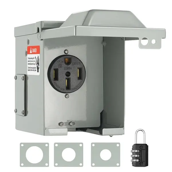 VEVOR 50 Amp RV Power Outlet Box, 125/250 Volt, DGNRV50A1450RJD0NV0
