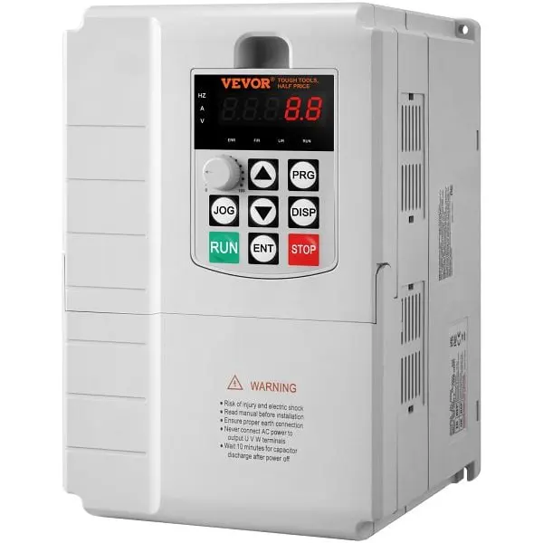 VEVOR Convertible VFD 7.5KW, 34A, 10HP Variable Frequency Drive 3-Phase Motor Speed Regulation, BPDSQ10HP0005U6U2V7