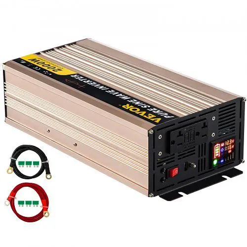 VEVOR Custom Pure Sine Wave Inverter, 2000 Watt Power Inverter, DC 12V to AC 110V Car Inverter, CZXNBQD2KW-12KGVKV9