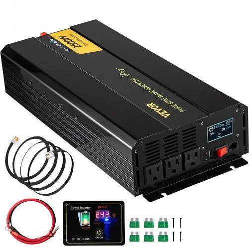 VEVOR Pure Sine Wave Inverter, 2500 Watt Power Inverter, DC 24V to AC 120V Car Inverter, CZXNBQDMKWKDDQK53V9