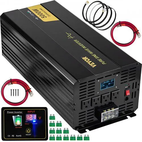 VEVOR Pure Sine Wave Inverter, 5000 Watt Power Inverter, DC 12V to AC 120V Car Inverter, CZXNBQDMKWKDDWIZZV9