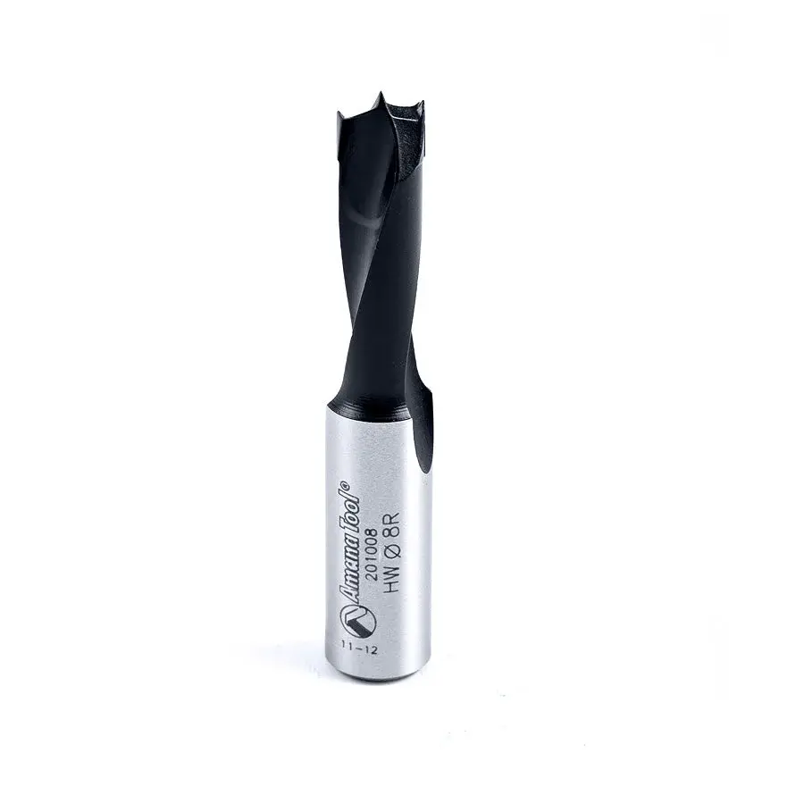 Amana Tool 201008 Carbide Tipped Brad Point Boring Bit R/H 8mm Dia x 57mm Generous x 10mm Shank