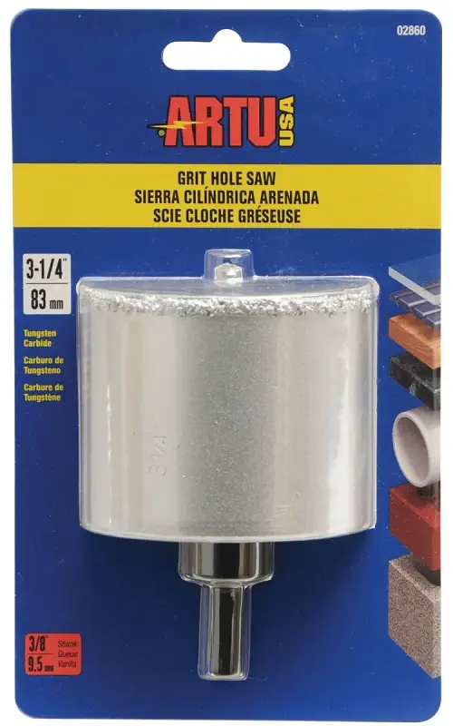 ARTU 02860 Hole Saw, 3-1/4 Dia, 2-1/4 D Cutting, 5/8-18 Arbor, Tungsten Carbide Cutting Edge