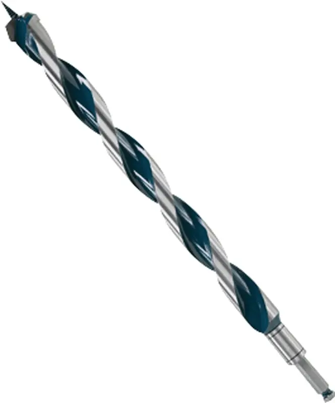 Bosch NKLT18 Auger Drill Bit, 1-1/8 Dia, 17-1/2 OAL, Open-Faced Flute, 7/16 Dia Shank, Hex Shank