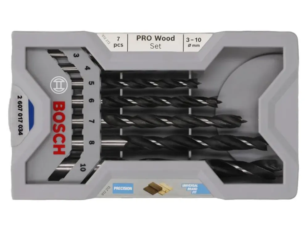 Bosch Powertool Accessories Commercial Robust Line Brad Point Drill Bit Set, 7 Piece