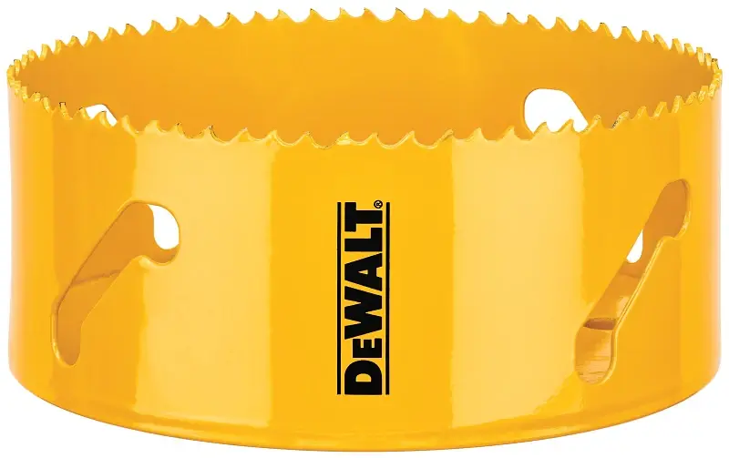 DEWALT DAH180076 Hole Saw, 4-3/4 Dia, 1-3/4 D Cutting, 5/8-18 Arbor, 4/5 TPI, HSS Cutting Edge