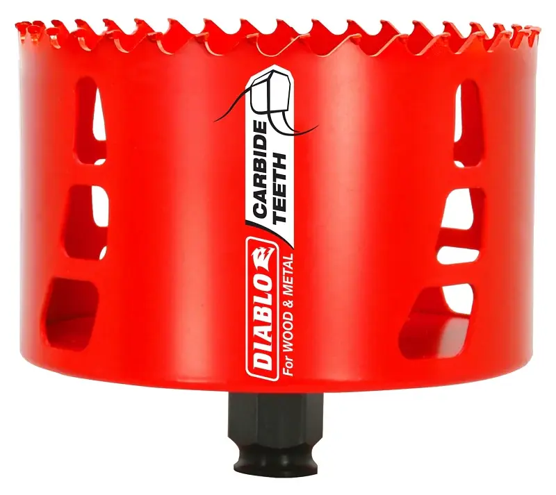 Diablo DHS4125CT Hole Saw, 4-1/8 Dia, 65 mm D Cutting, Carbide Cutting Edge