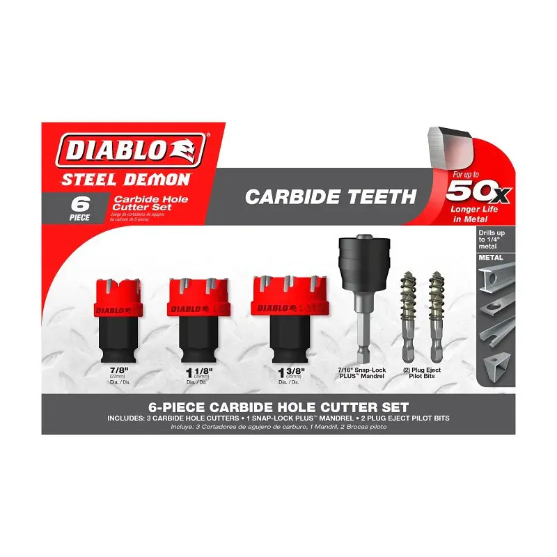 Diablo Steel Demon DHS06CFS Hole Cutter Adjust, 6 -Piece, Carbide