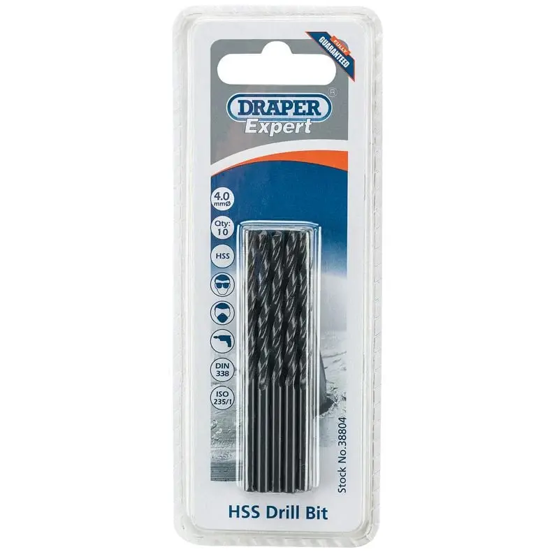 Draper H29MC HSS Drill Bit, 4.0mm (Pack 10)