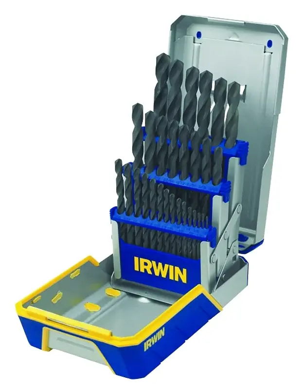 Irwin 3018004 Drill Bit Set, Rugged, 29-Piece, HSS, Black Oxide