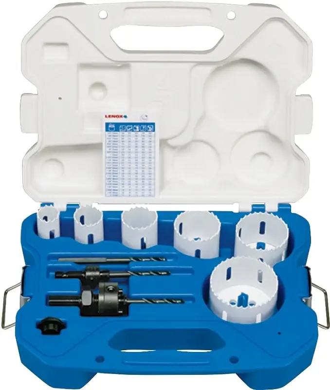 Lenox 30856C600L Hole Saw Kit, 9-Piece, Bi-Metal, Features: (1) 7/8 , (1) 1-1/8 , (1) 1-3/4 Hole Saw