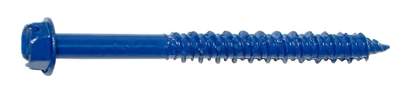 Midwest Fastener 09269 Masonry Screw, 1/4 Dia, 2-3/4 L, Chromed, 3/16 Drill, 100/PK