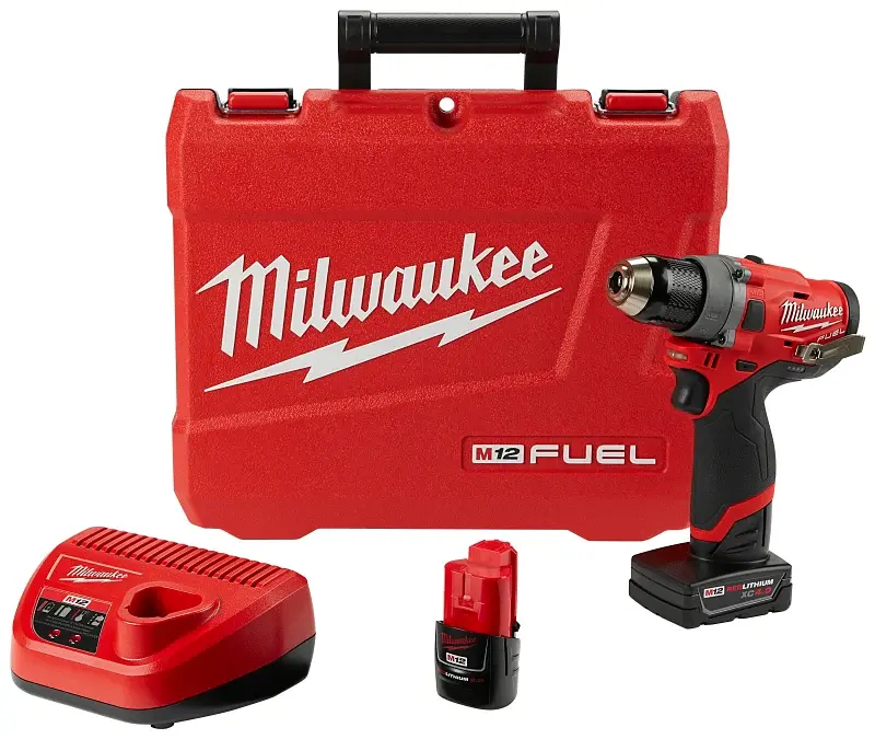 Milwaukee 2503-22 Drill/Driver Kit, Battery Included, 12 V, 2, 4 Ah, 1/2 Chuck, Keyless Chuck
