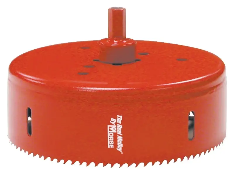 Morse Real McCoy TA80 Hole Saw Arbor, 5 Dia, 1-15/16 D Cutting, 7/16 Arbor, 4/6 TPI, HSS Cutting Edge
