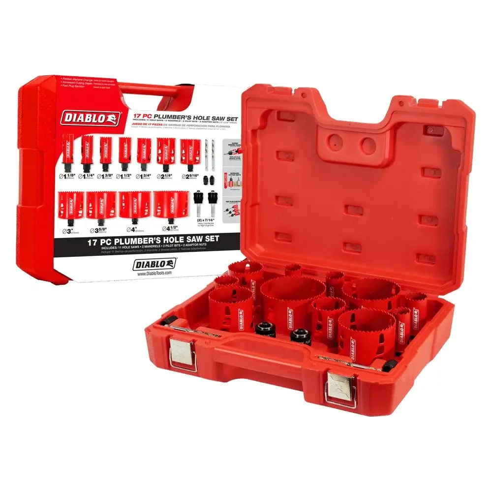 17 pc Plumber's Bi-Metal Hole Saw Adjust