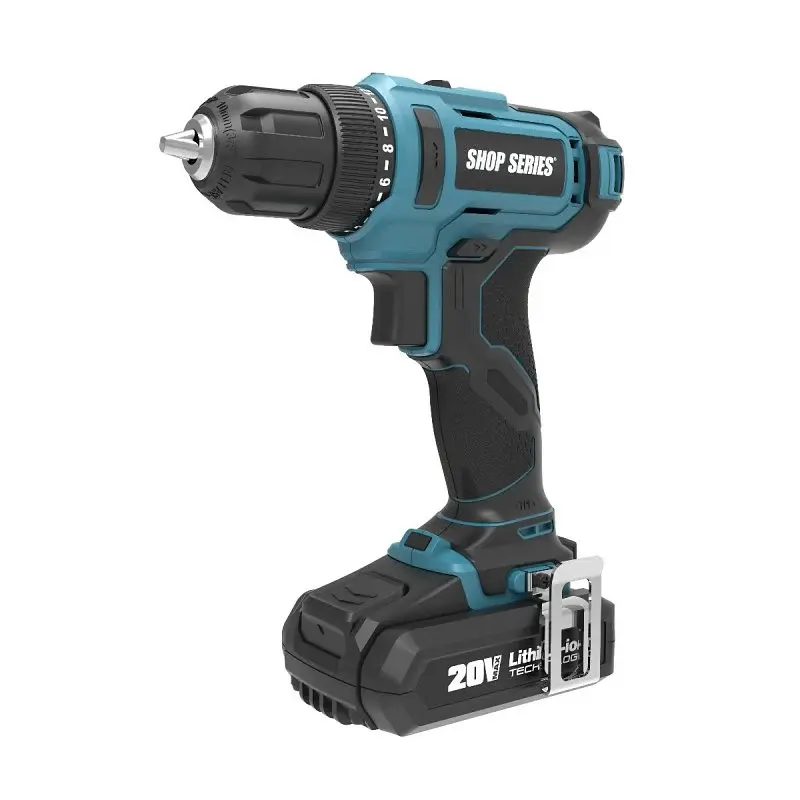 ShopSeries SS2388 Cordless Drill/Driver Bit Adjust, Battery Included, 20 V, 2 Ah, 3/8 Chuck