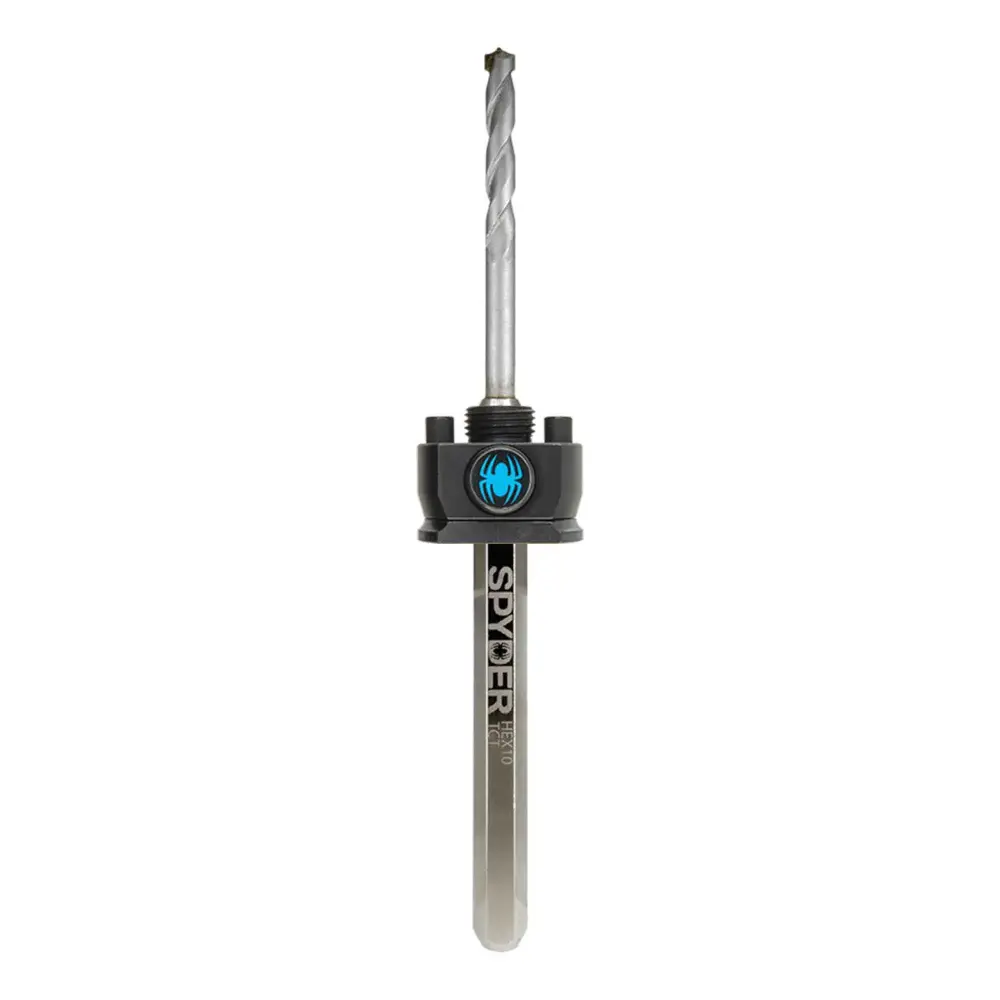 TCT Masonry and Wood Rapid-Core Hole Saw Arbor Assembly (HEX 10), 1/2"