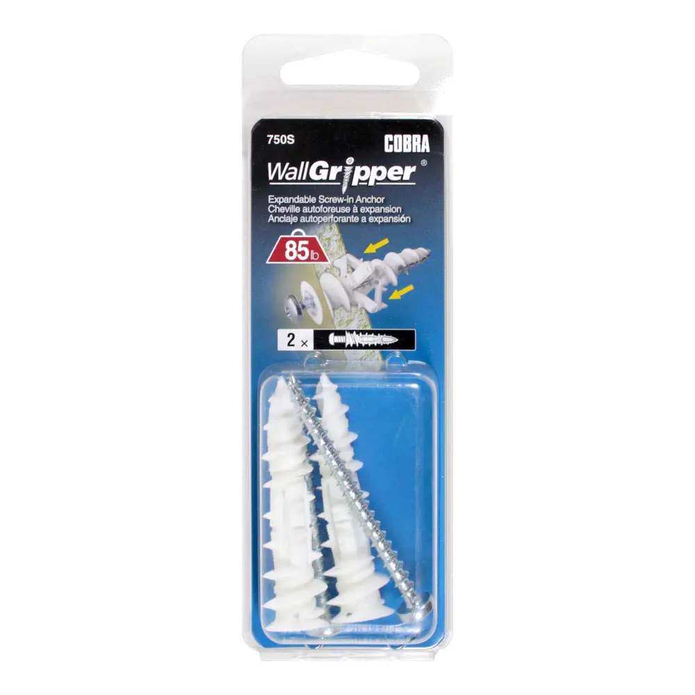 WallGripper Self-Drilling Gypsum Expander Plug #8 x 2-1/4", 2 Units
