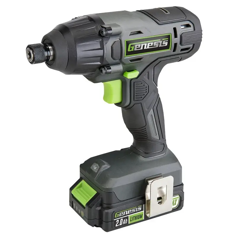 Heavy Duty Genesis G20 Max GLID20B Impact Driver, Battery Included, 20 V, 2 Ah, 1/4 Drive, Hex Drive, 0 to 3600 ipm