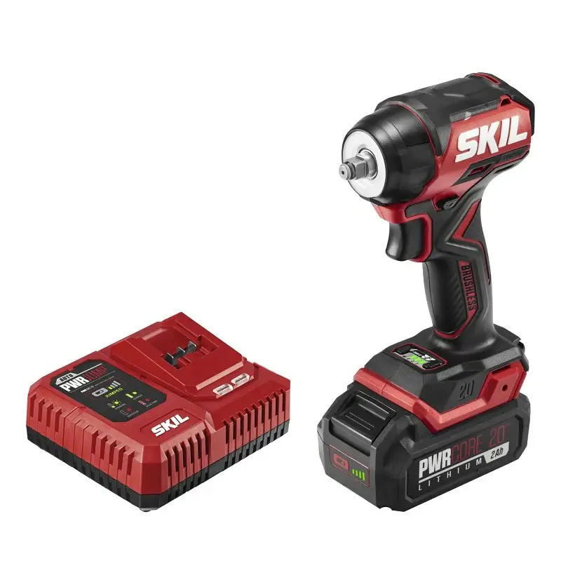 Skil PWRCORE 20 IW6739B-10 Impact Wrench Kit, Battery Included, 20 V, 2 Ah, 3/8 Drive, 2100, 3400, 3950 ipm IPM